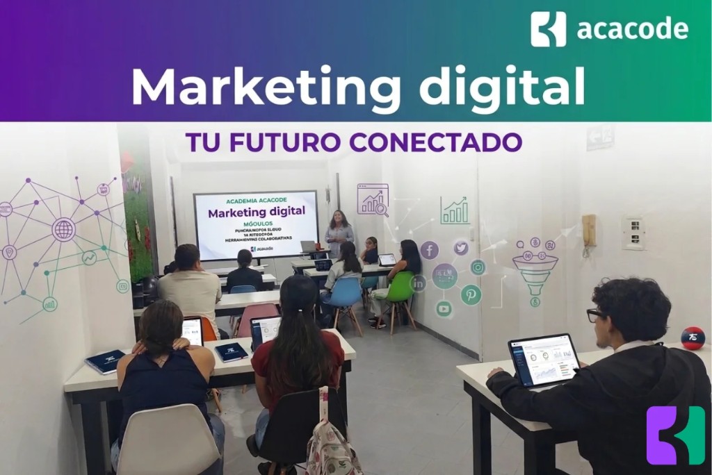 Curso Marketing Digital - acacode: estudiantes aprendiendo estrategia digital